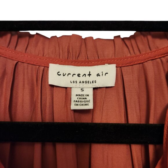 Current Air Rust Satin Mini Dress Size Small Lace Long Sleeves - Picture 7 of 8